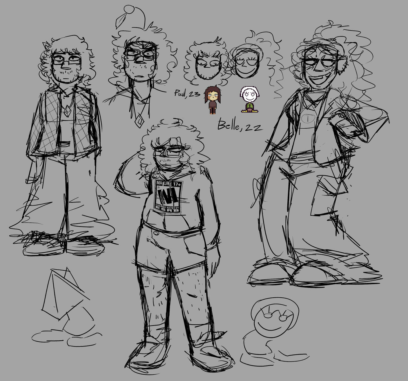 Characters inspired by Paul and Belle from Petscop